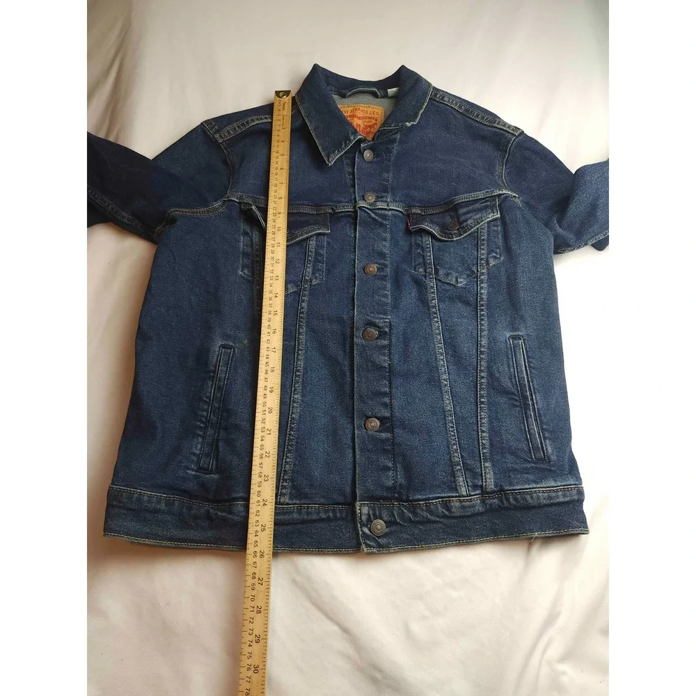 Levi's Trucker Denim Jacket Mens Large Blue Classic Button Front Long Sleeve